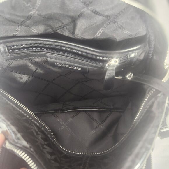Michael Kors Black Signature Glossy XS Rhea Convertible Backpack Crossbody Bag main image 7